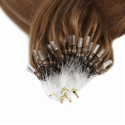 100% Virgin Human Nano Micro Ring Hair Extension Warna cokelat