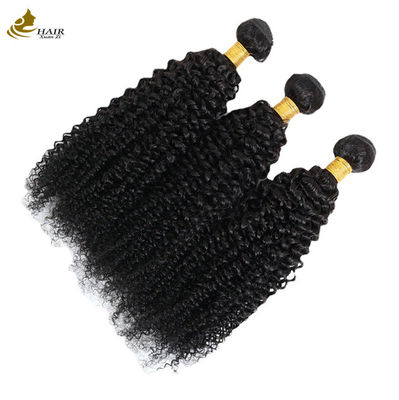 Curly Wave Weft Weave Hair Extensions Afro Kinky Bundles Hitam alami