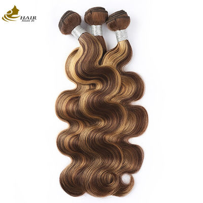 Piano 4/27 Ekstensi Rambut Berwarna Ombre Rambut Manusia Gelombang Tubuh