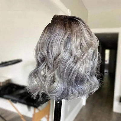 613 Peruk Rambut Manusia Disesuaikan Bob Untuk Rambut Alami