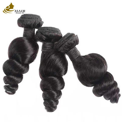 Gelombang longgar Brazil Rambut Manusia Bundel Ekstensi Rambut Hitam Alam