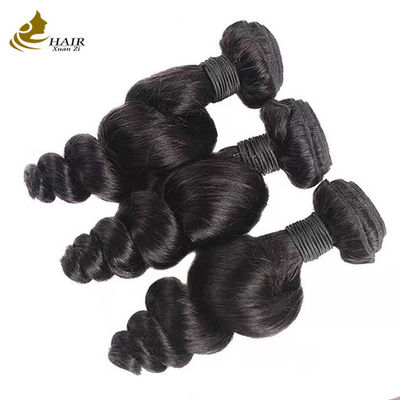 Gelombang longgar Brazil Rambut Manusia Bundel Ekstensi Rambut Hitam Alam