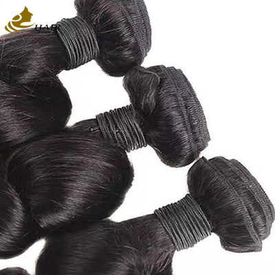 Gelombang longgar Brazil Rambut Manusia Bundel Ekstensi Rambut Hitam Alam