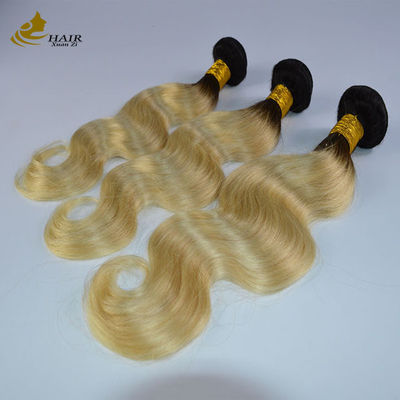 613 Blonde Virgin Human Hair Bundles Weft Extensions Dengan Penutupan Dengan Pengiriman Cepat