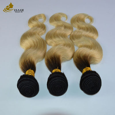 613 Blonde Virgin Human Hair Bundles Weft Extensions Dengan Penutupan Dengan Pengiriman Cepat