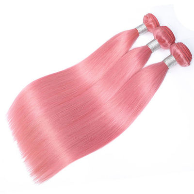 100% Pabrik Grosir Unprocessed Pink Human Hair Weaves Bundles