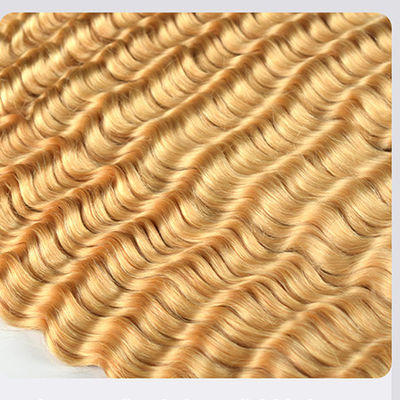 Double ditarik Deep Wave Human Hair Bulk Untuk Peletakan 613 Warna Blonde