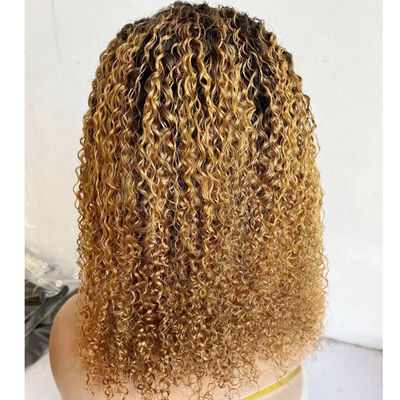 Warna Bob Bagian Depan Wig renda 13X4 Bagian Depan Wig renda Curl rambut manusia Wig renda 180%