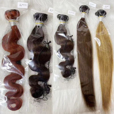 Bundel tenun ekstensi rambut manusia Ombre grosir lurus Brasil yang belum diproses