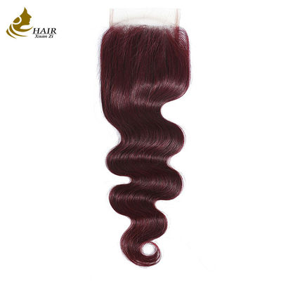 Virgin Ombre 99j Body Wave Rambut Manusia Tirai Tutup Dengan Rambut Bayi