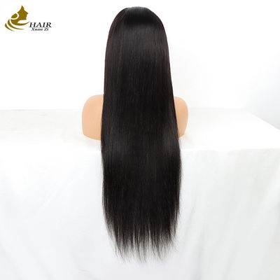 Vendor Grosir 6*6 Fontal renda rambut manusia perawan hitam alami lurus wig dengan anti-slip strip