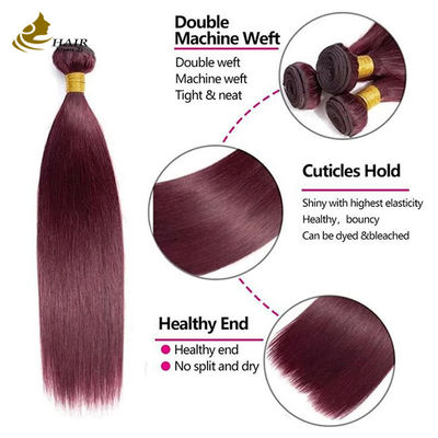 Ekstensi 99J Winered Burguney Warna rambut manusia bundel