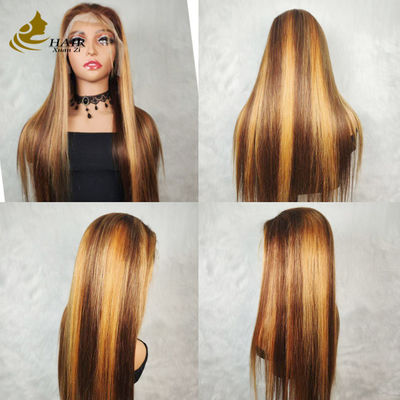 Rambut Manusia Vietnam Kinky Curl P427 Piano Warna 13X4 renda Peruk Depan