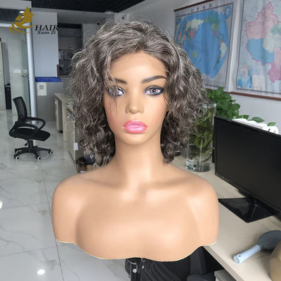 kualitas Disesuaikan Perawan Rambut Manusia Gery 5 * 5 HD natural Wave Glueless Sutra Top Full Lace Wig pabrik