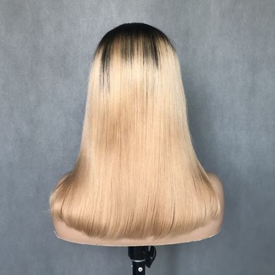 U Part Wig T1b/27 Warna Pemula Friendly Straight Glueless Protective Style Rambut Manusia Wig 150% Densitas