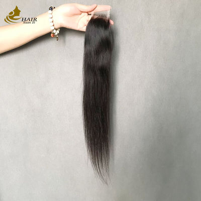 lurus hitam alami 2x6 transparan renda rambut manusia renda tutup