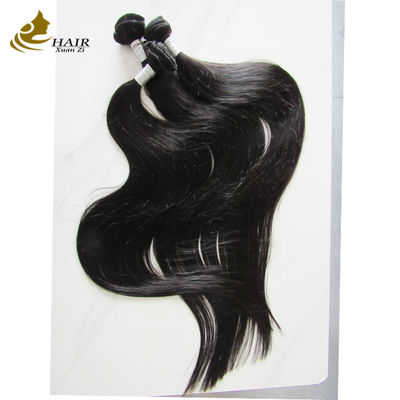 30 Inch lurus alami hitam Virgin Human Hair Bundles Dengan 20 Inch 4 * 4 Penutupan