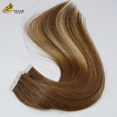 Pakan Kulit Populer Lurus 100% Remy Human Hair Tape Hair Extensions Cuticle Aligned Virgin Hair