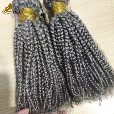 Rambut Manusia Perawan yang Disesuaikan Bundel Perak Gelombang Rambut Weft yang Disesuaikan
