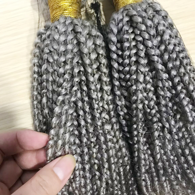 Rambut Manusia Perawan yang Disesuaikan Bundel Perak Gelombang Rambut Weft yang Disesuaikan