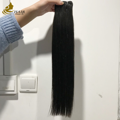 Berkualitas Tinggi Virgin Human Hair Bundles Natural Black Straight Hair Weft