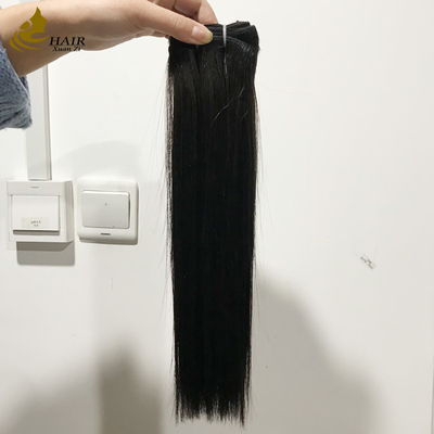 Berkualitas Tinggi Virgin Human Hair Bundles Natural Black Straight Hair Weft