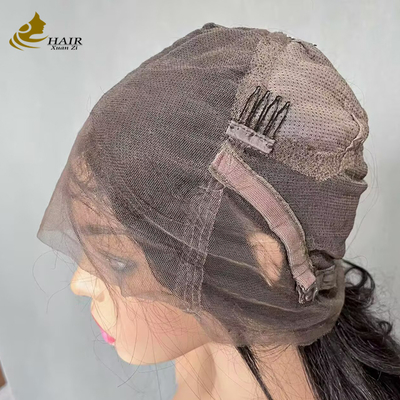 Rambut Palsu Manusia Full Lace Cokelat Gelap Kustom