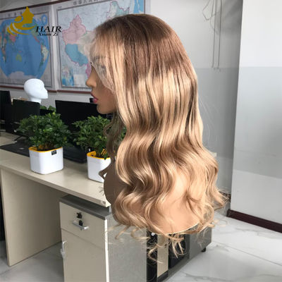 Factory Price 100% Virgin Peruvian T4/27# Color 13*4 Front Lace Human Hair Lace Wig