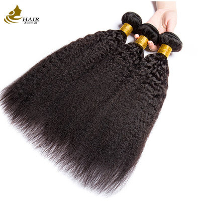 22 inci alami Hitam Kinky lurus Brasil Perawan Rambut Manusia Bundle Rambut Weft