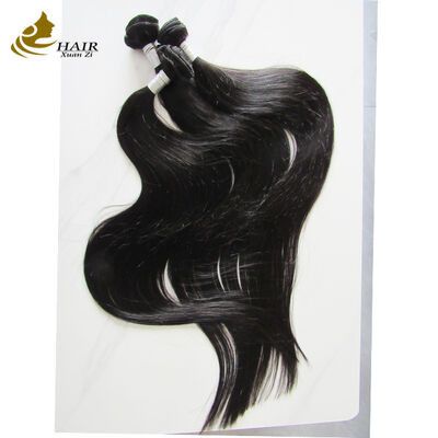 kualitas 30 inci alami Hitam lurus Double ditarik mentah Unprocessed Vietnam Virgin Human Hair Bundles Dengan Penutupan pabrik